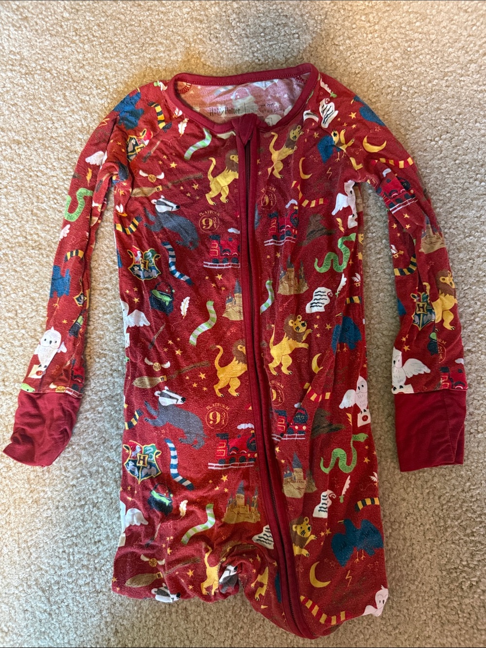 Little Sleepies OG Harry Potter Size 18-24m zipper pajamas